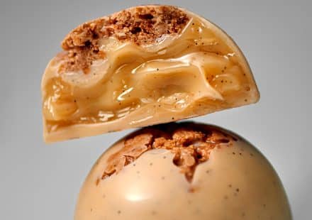 Tangerine and orange blossom chocolate bonbon